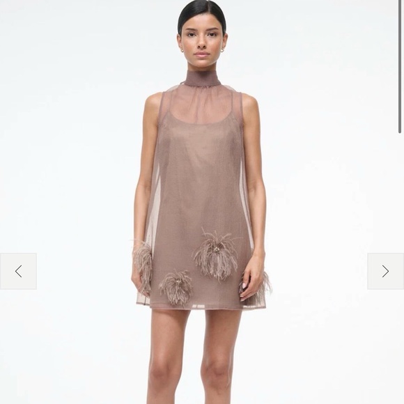 STAUD Dresses & Skirts - Elegant Sheer Brown Dress